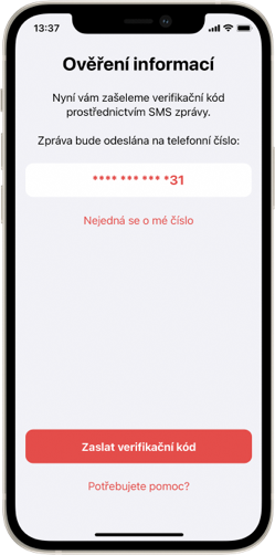 Ověření pomocí telefonního čísla